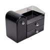 3 Tier Make Up Organizers for Vanity Countertop Skincare Organizer with Dust Cover 2 Transparent Drawers 27 Brush