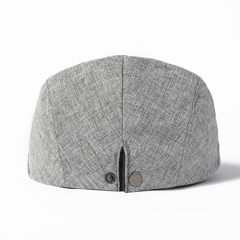 Cotton and Linen Forward Cap Men's Simple Retro Duck-teak Cap Autumn Hat Literary Youth Beret Old Man Cap