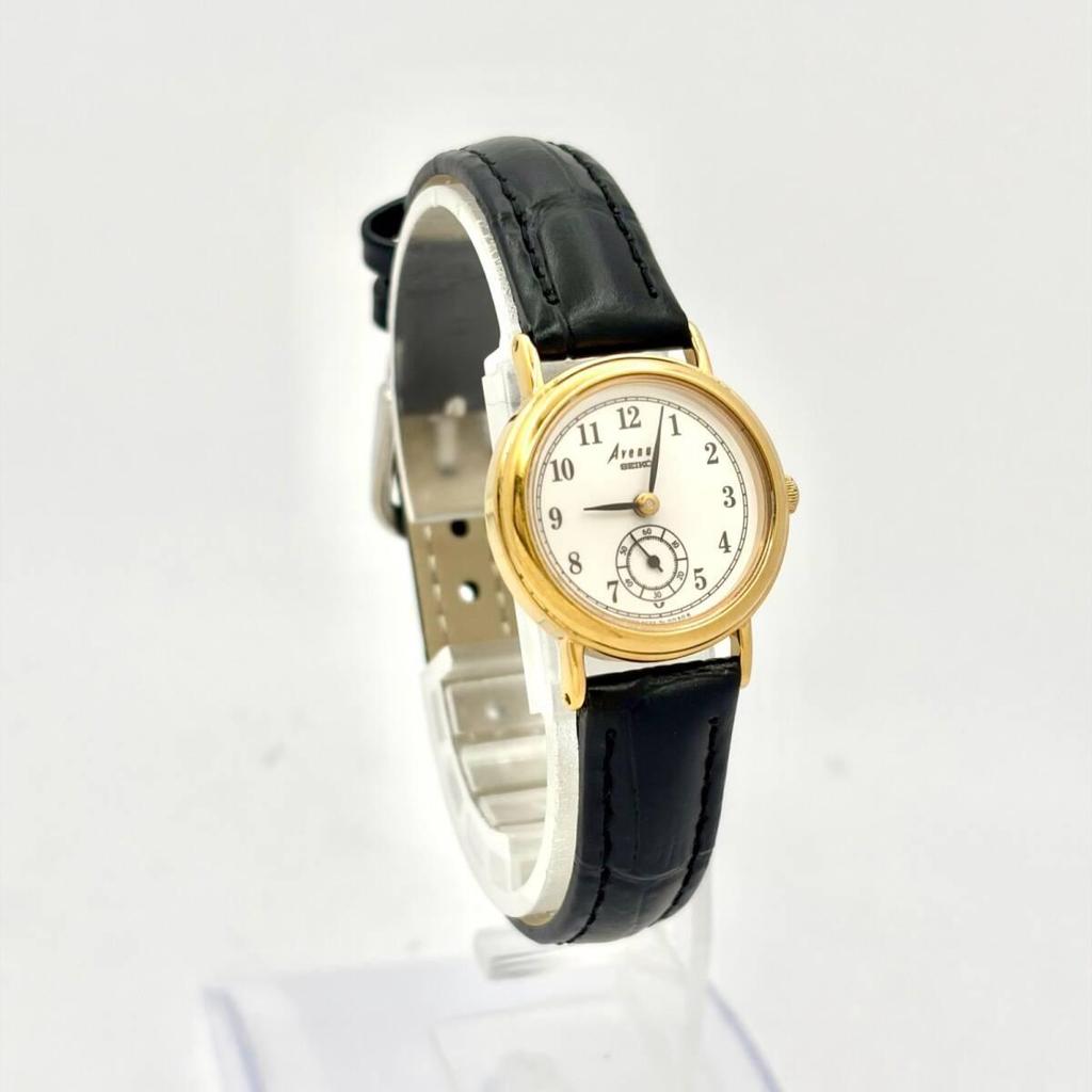 [Good Condition/New Battery] SEIKO Avenue Ladies Watch Gold Small Seconds 2K22-0020 805381 New Belt