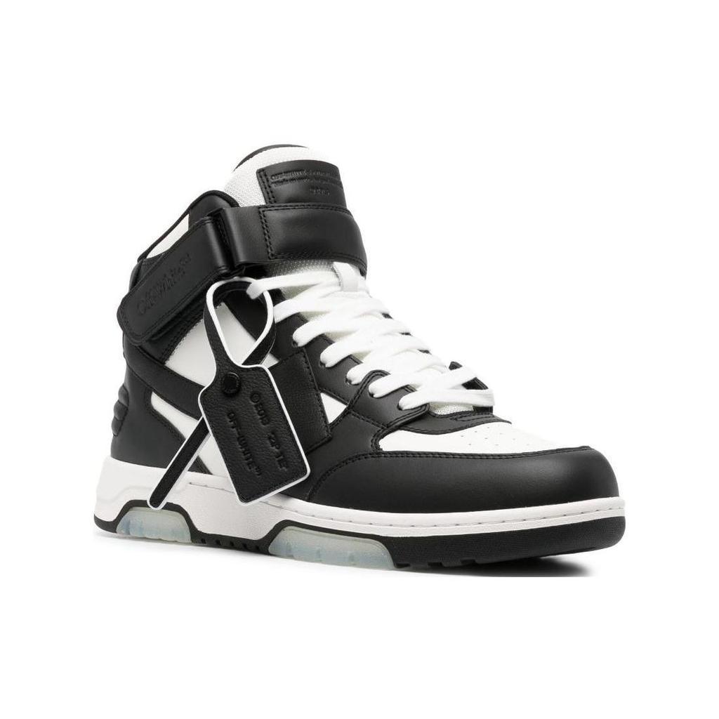 Off-White Out of Office Mid Black White Clear Sole Men Sneakers OMIA259C99LEA002-0110