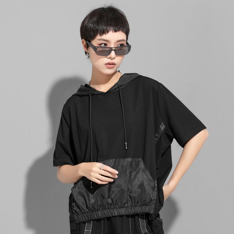 

Dimanaf 2025 Лето Плюс Размер Футболка Женская Однотонная Толстовка С Коротким Рукавом Хлопок Свободные Черные Топы Футболки Повседневные M чёрный