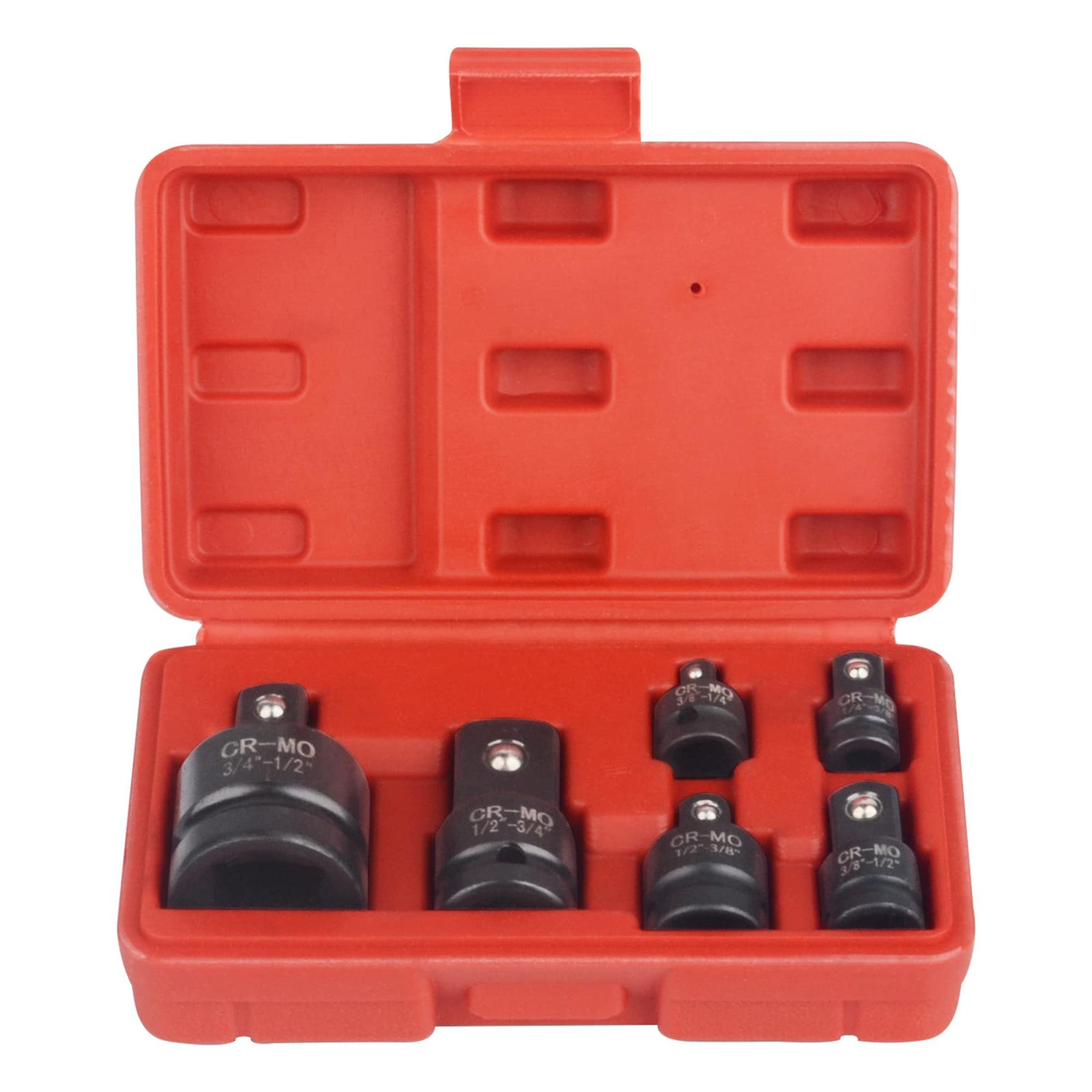 

Набор из 6 шт. переходников для ударных головок с кейсом для переноски для преобразования гаечного ключа-драйвера, редуктор и повышает долговечность 6