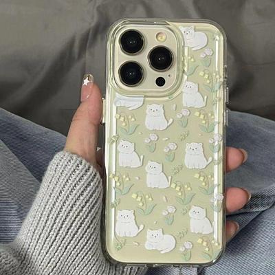 Liten fersk blomst high-end iPhone 14Pro Max deksel, gjennomsiktig og mykt, følger nisjetrend.