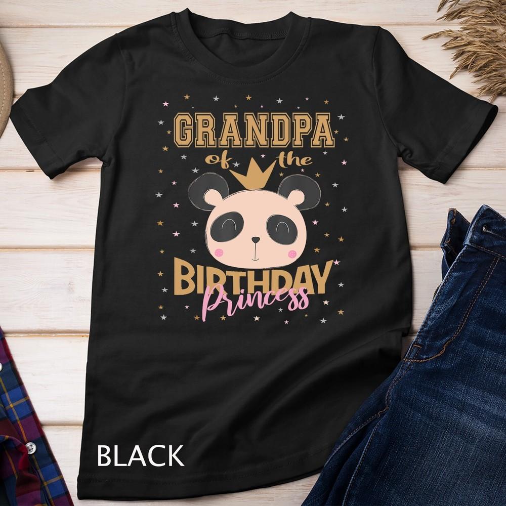 

Grandpa Of The Birthday Princess Girl Panda Bear Party Unisex T-shirt M