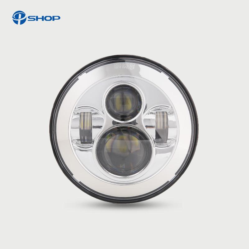 

7-дюймовый мотоциклетный проектор Hi/Lo светодиодная лампочка фара для Harley Touring Road King Electra Glide водительский козырек фары серебряный