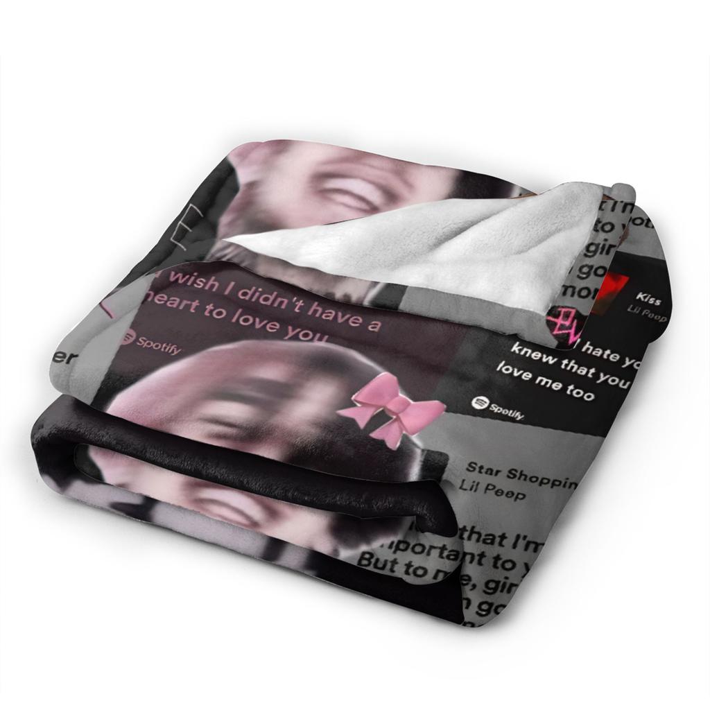 Lil Peep Cooler Rapper Decken Super Weicher Samt Bequem Geschenk Überwurfdecke Plüsch Dünne Steppdecke