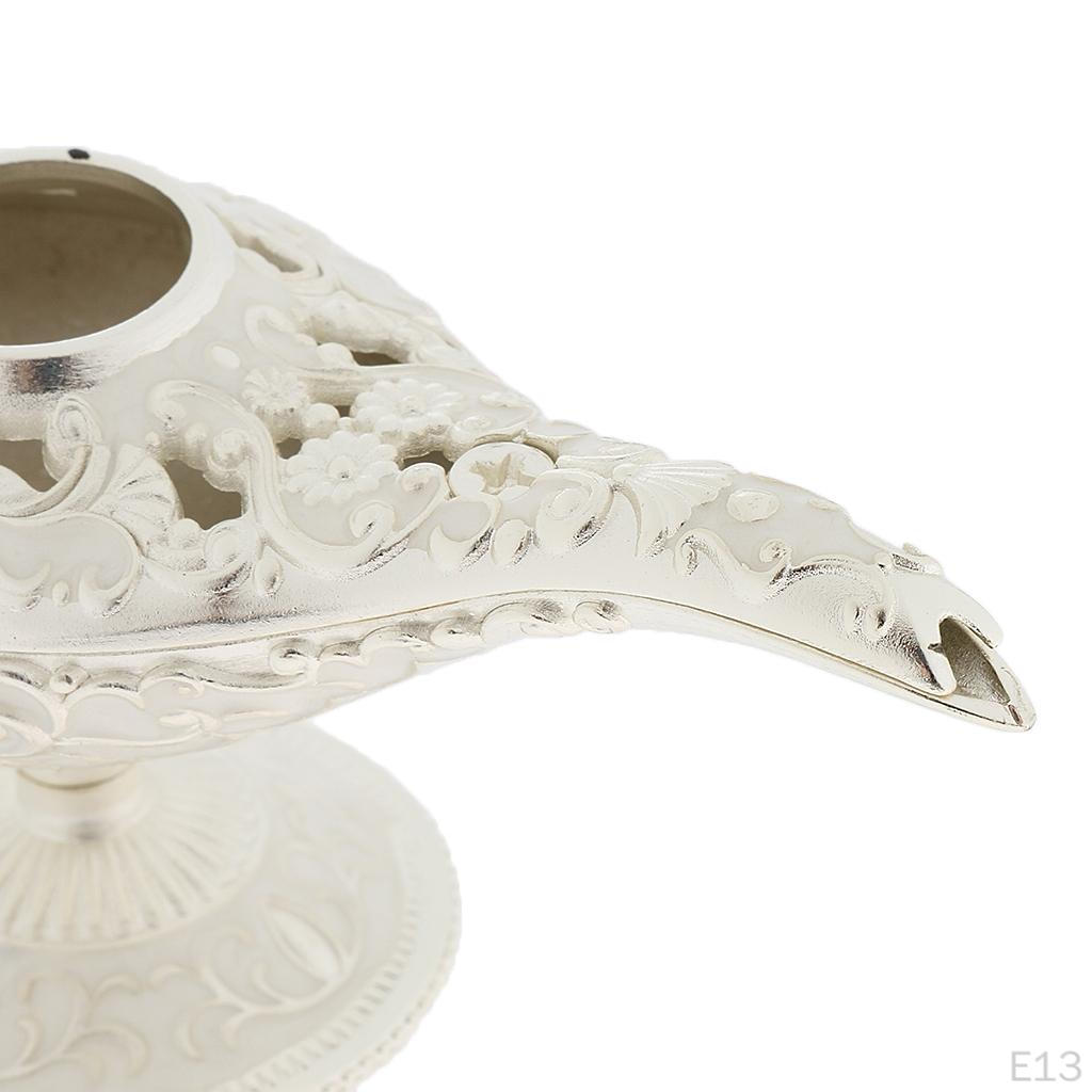 Shiny Vintage Metal Light Lamp Tabletop Accent Arabian Style