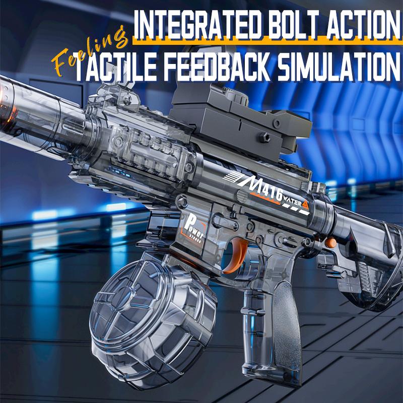 M416 Kids Electric Water Gun With Cool Light Long Range Automatic Continuous Shooting Squirt Gun Toy Children Summer Outdoor Toy