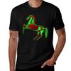 Green And Red Skeleton Horse Tshirt Casual Daily Wear Short Sleeve Top