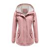 Women's Hooded Sherpa Lined Midi Coat Solid Color Zip Up Warm Winter Casual Outerwear Jacket