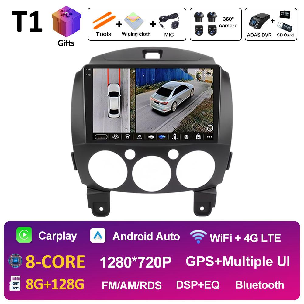 For MAZDA 2 Mazda2 2007 2008 2009 2010 - 2014 Android Smart System GPS Navigation Car Radio Player QLED IPS Screen Auto Tools BT