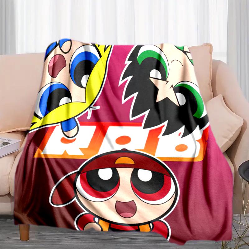 

1PC The Powerpuff Girls printed blanket, all season lightweight home office outdoor nap multifunctional blanket A1 80cm x 120cm
