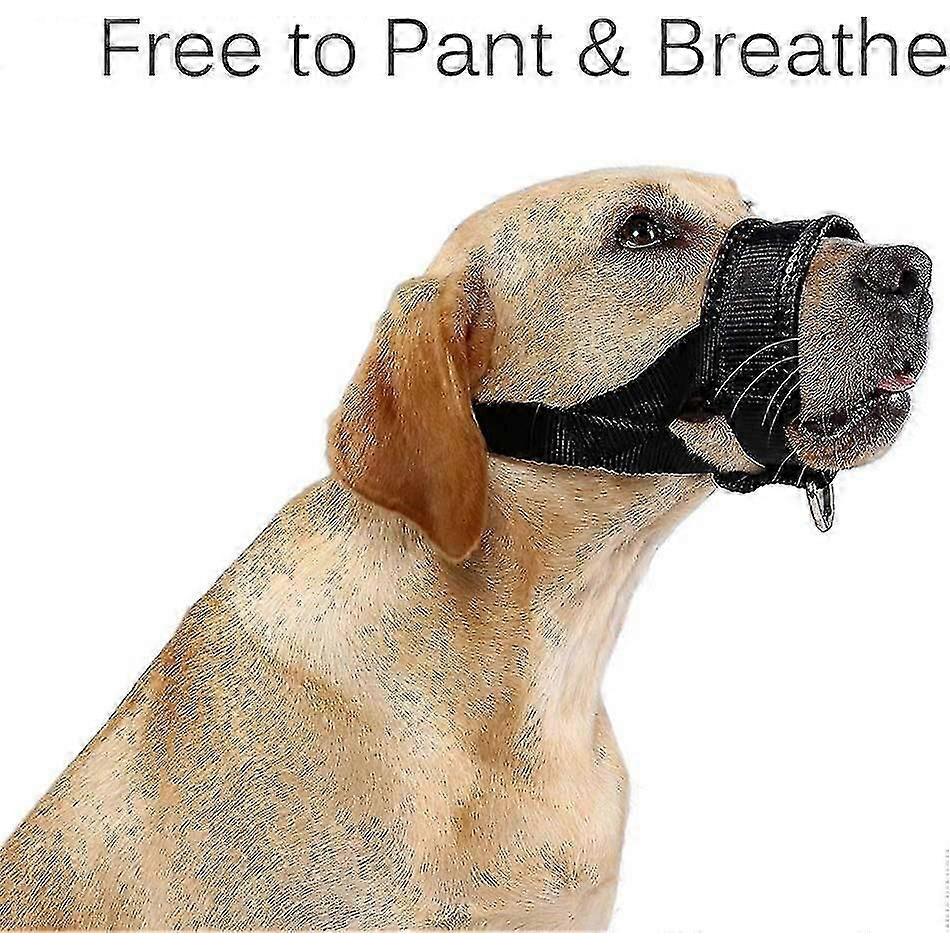 Muso Morbido in Nylon per Cani Taglia XL Nero Per Anti Morso Anti Abbaio Anti Masticazione Con Anello Regolabile