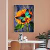 1pc 30*40cm Diy Full Diamond Stick Diamond Painting Sunflower Butterfly Flower Living Room Decoration Mural