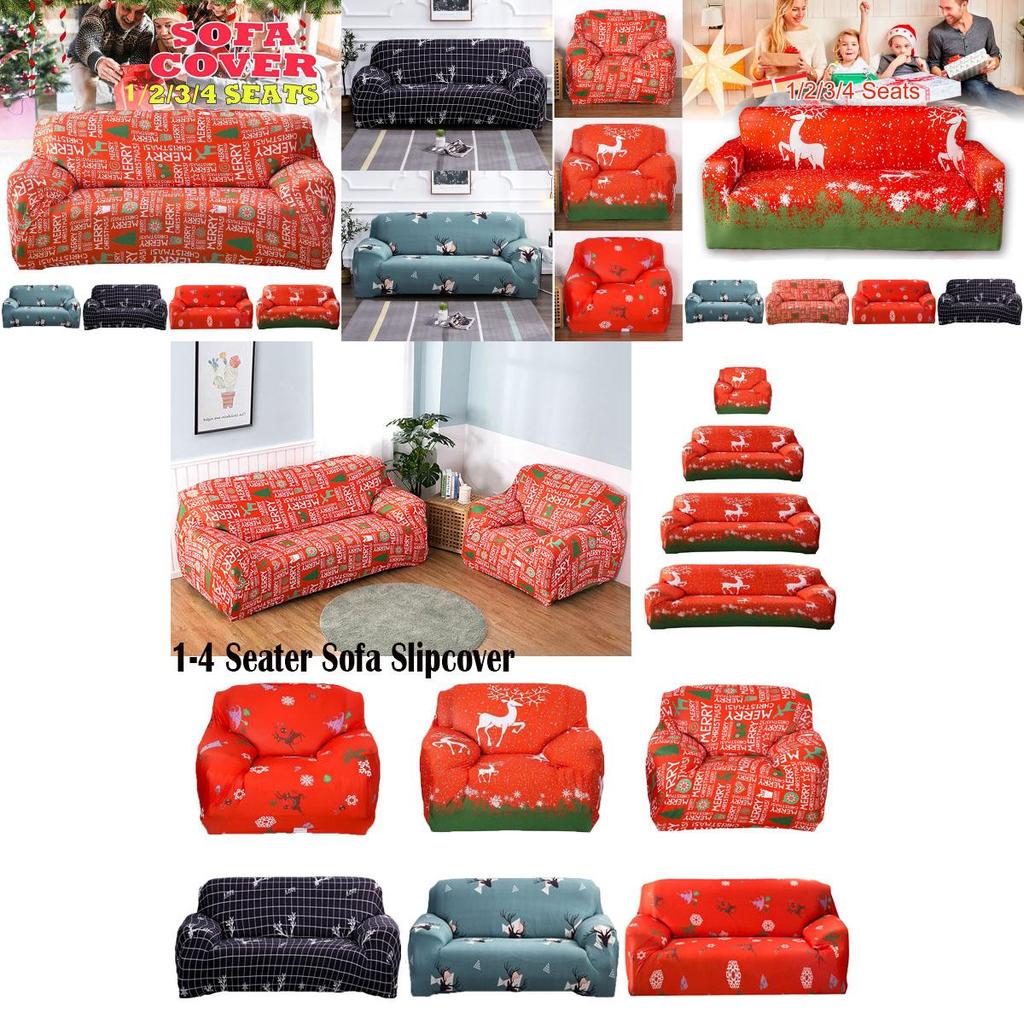 Elegant Christmas Printing Sofa Covers High Elasticity Soft Stretching Slipcover Decor
