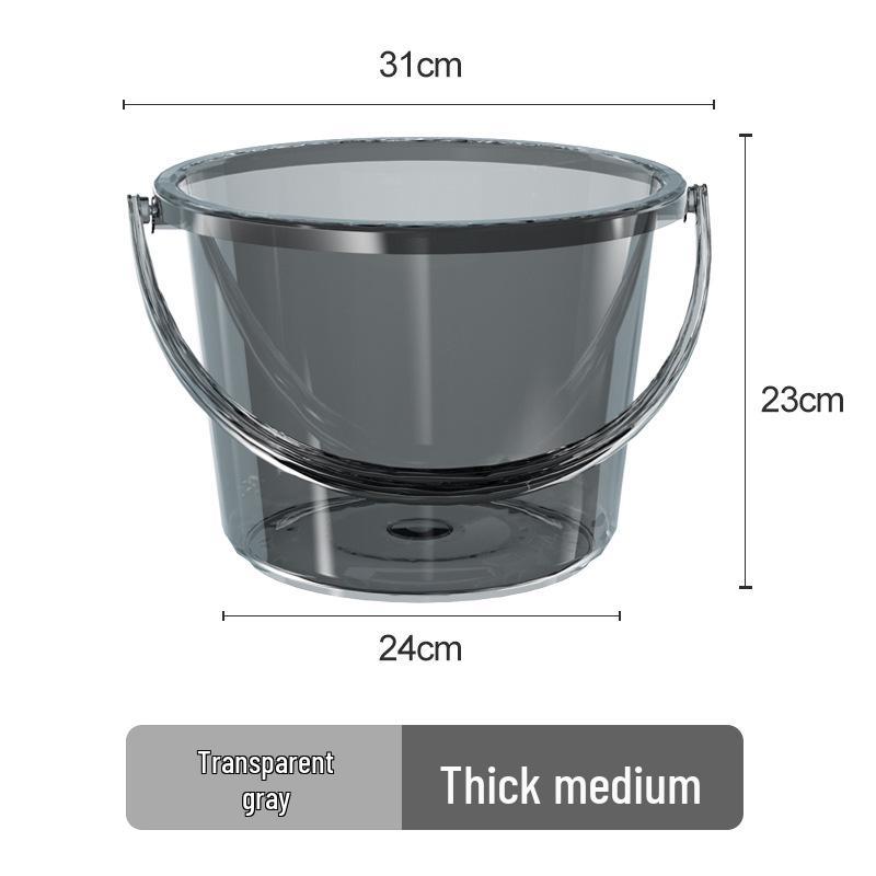 Förtjockad Transparent Plasttunna med Lock: Hushållsvattenförvaring, Tvätt- och Studentrums-användning