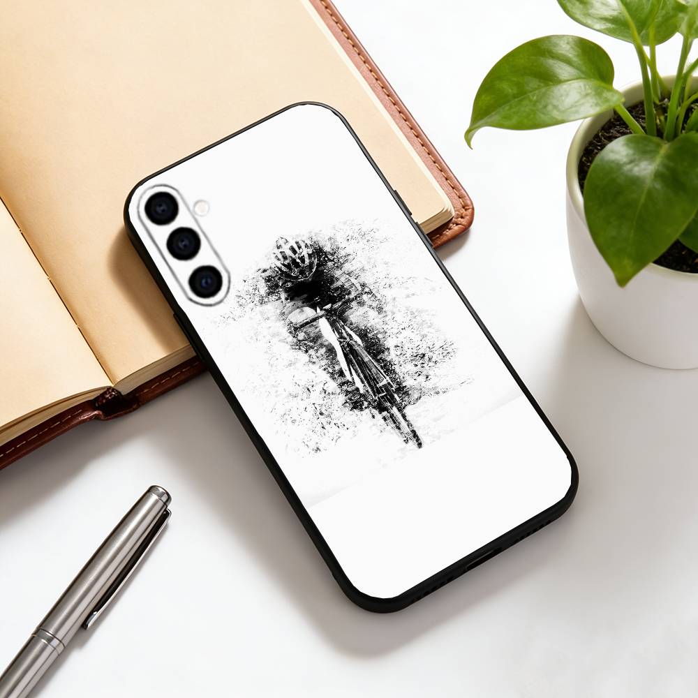 Road cycling Phone Case For Samsung Galaxy A73,A72,A71,A70,A53,A52,A51,Others Soft Black Cover