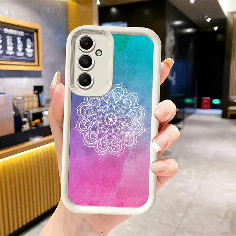Phone Case for Samsung Galaxy S26 S25 Ultra S24 FE Mandala Style Pattern Shell S23 Plus S22 + S21 S20 5G Soft Silicone Funda