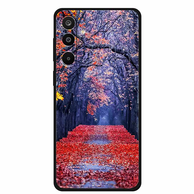 For Samsung Galaxy A36 5G Case Flowers Printed Silicone Phone Cases Cover for Samsung A26 5G TPU Shells A 26 36 Black TPU Coques