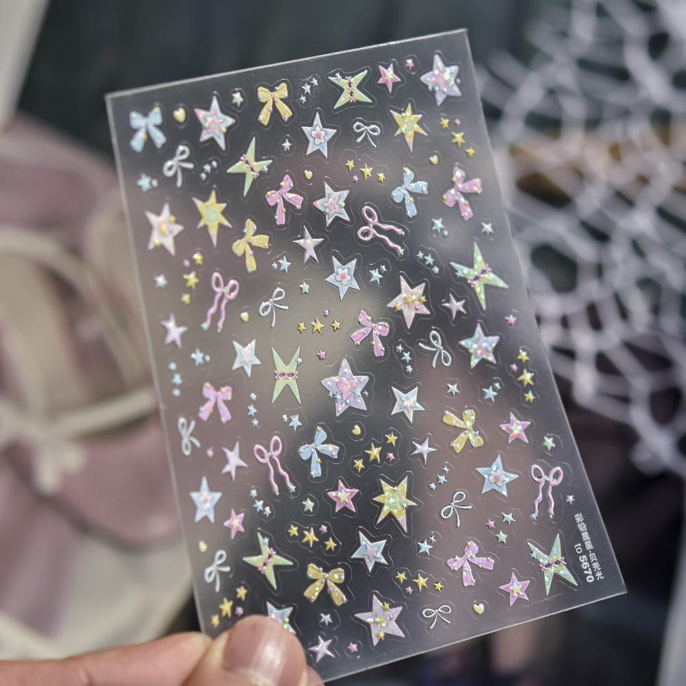 

Cute 5D Nail Stickers Five-pointed Star Nail Supplies Decals Nail Decorations Style 01