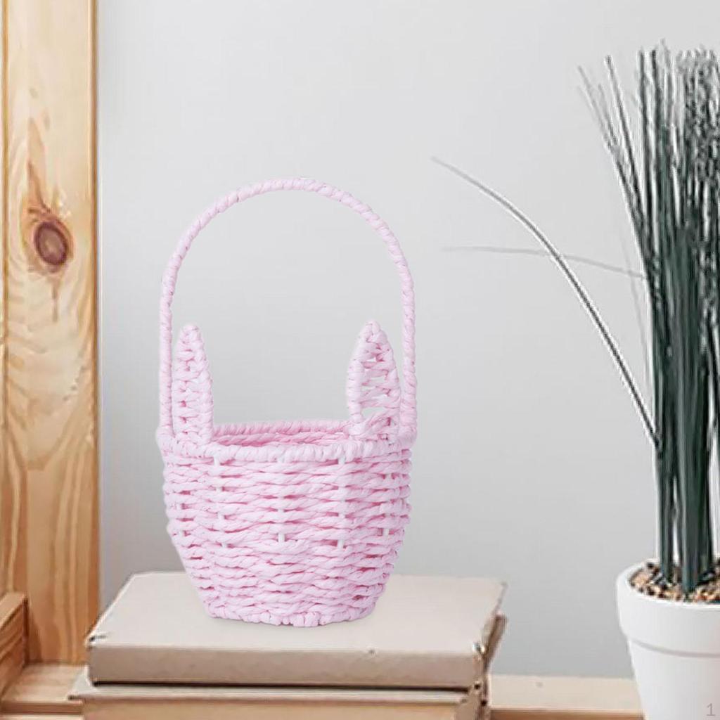 Easter Bunny Basket Flower Empty Portable, Decoration, Egg Wedding