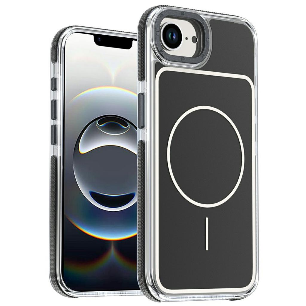 For iPhone 16e Magnetic Case Dual Color Shockproof TPU PC Phone Cover Compatible with MagSafe