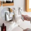 Toothpaste Holder Wall Mounted Self-adhesive Hanging Rack Face Cleanser Storage Rack Organizer Bathroom Accessories