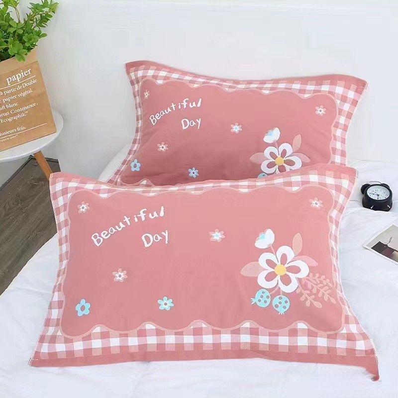 

Наволочки из чистого хлопка, одна пара впитывающих пот студенческих подушек с героями мультфильмов, подушка для полотенец, наволочки розовый