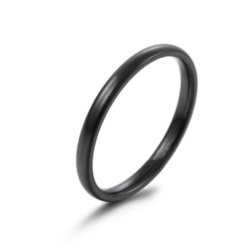 2024 Gold Plated Titanium Steel Couple Rings: 2/4/6/8mm Round Arc Design