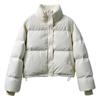 Winter Warm Down Coat Thickened Padded Jacket High Collar Windproof Long Sleeves Daily Outwear with Pockets Heat Retention Cotton