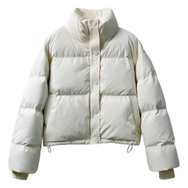Winter Warm Down Coat Thickened Padded Jacket High Collar Windproof Long Sleeves Daily Outwear with Pockets Heat Retention Cotton