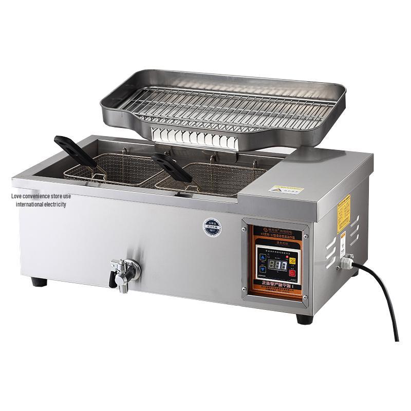Commercial Deep Fryer: Multi-Functional Large Capacity Automatic Electric Fryer for Dough Sticks and Twists.