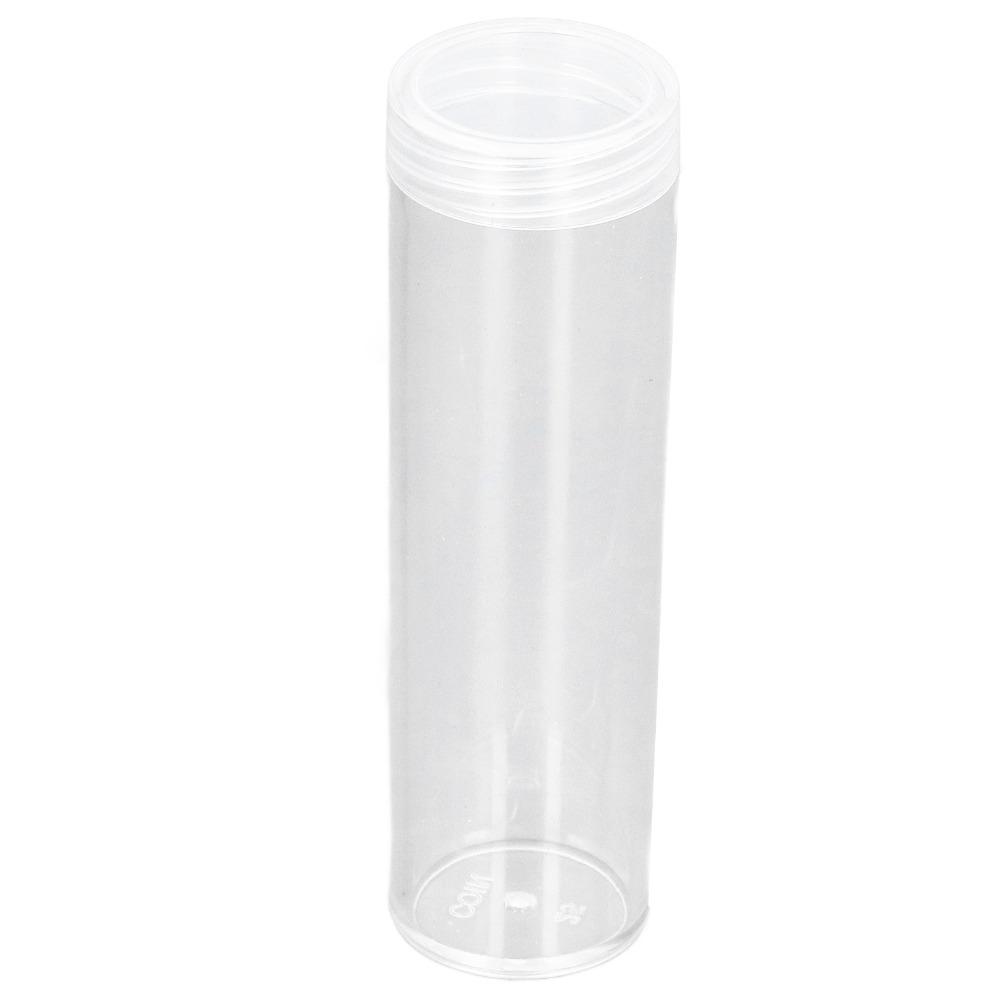 10pcs Round Coin Storage Tubes Clear Plastic Coin Collection Tubes Screw on Lid Reusable Coin Container Tubes