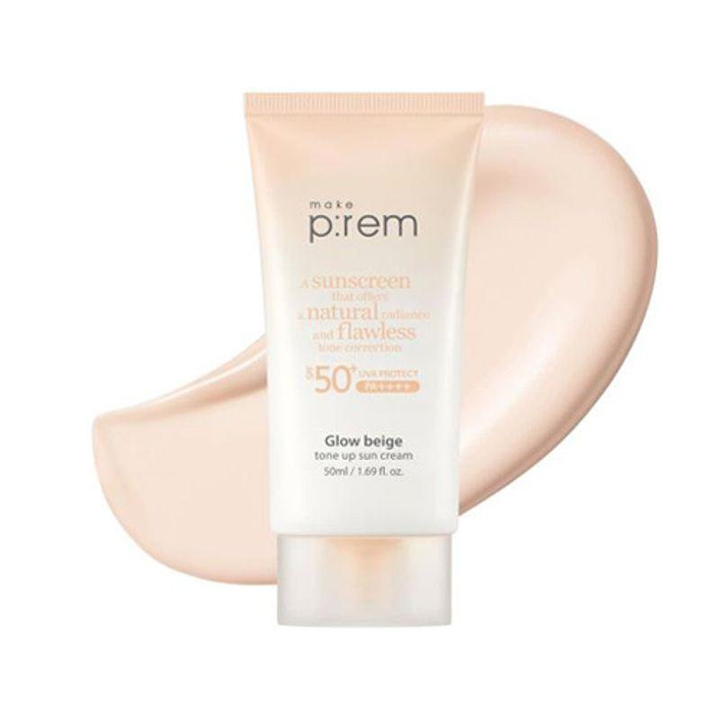 [make p:rem] Glow Beige Tone Up Sun Cream 50ml