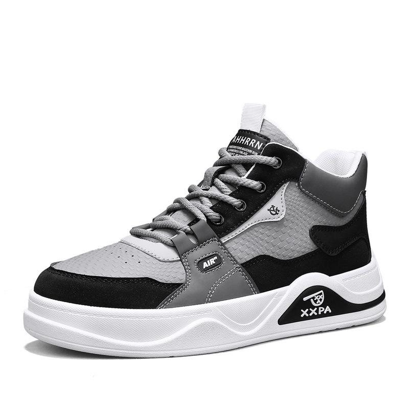 Vier Jahreszeiten Neue High-Top Board Schuhe Jugend Dicke Sohle Höhensteigernd Farbpassend Freizeit Schuhe Große Größe Outdoor Sport