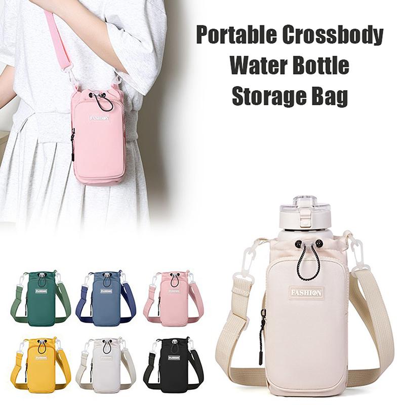 Crossbody taška na láhev s vodou s nastavitelným ramenním popruhem, přenosný chladicí obal na láhev s vodou a izolovaný ochranný obal