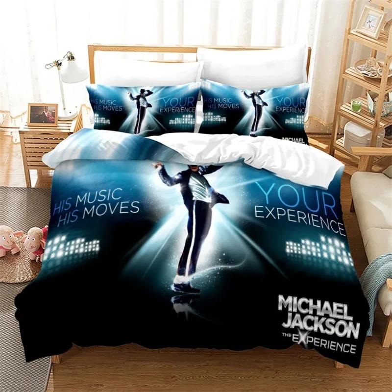 M-Michael Jackson Bedding Set Star 3D Printing Duvet Cover And Pillowcase Musical Genius Bed Linen Adults Teens Bedroom Decorate