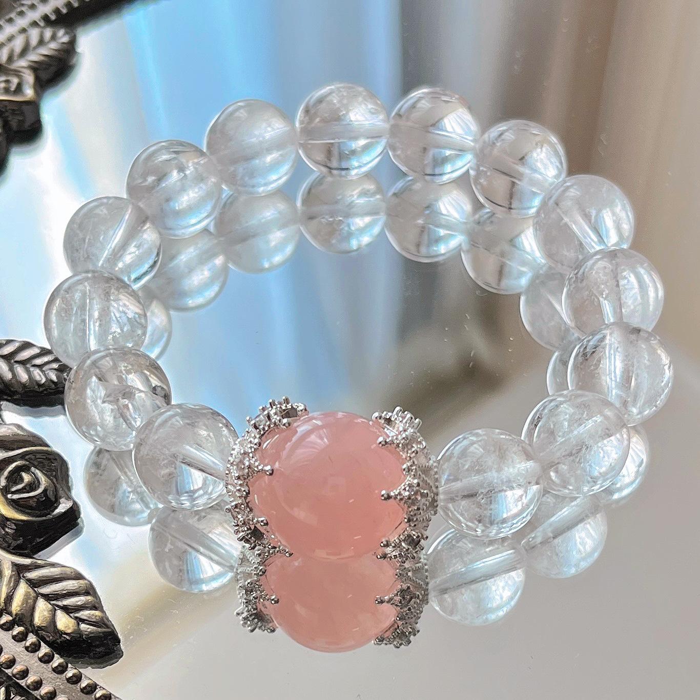12Mm Natural White Crystal 16Mm Powder Crystal Design Bracelet Bracelet