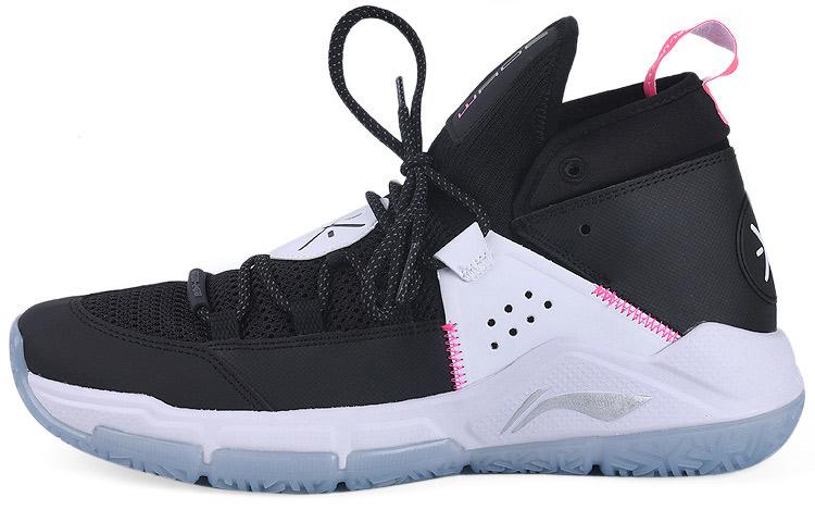 Li Ning ALL DAY 5 Way Of Wade Износостойкие Дышащие Средневысокие Баскетбольные Кроссовки Мужские Черно-белые ABPQ015-1 41