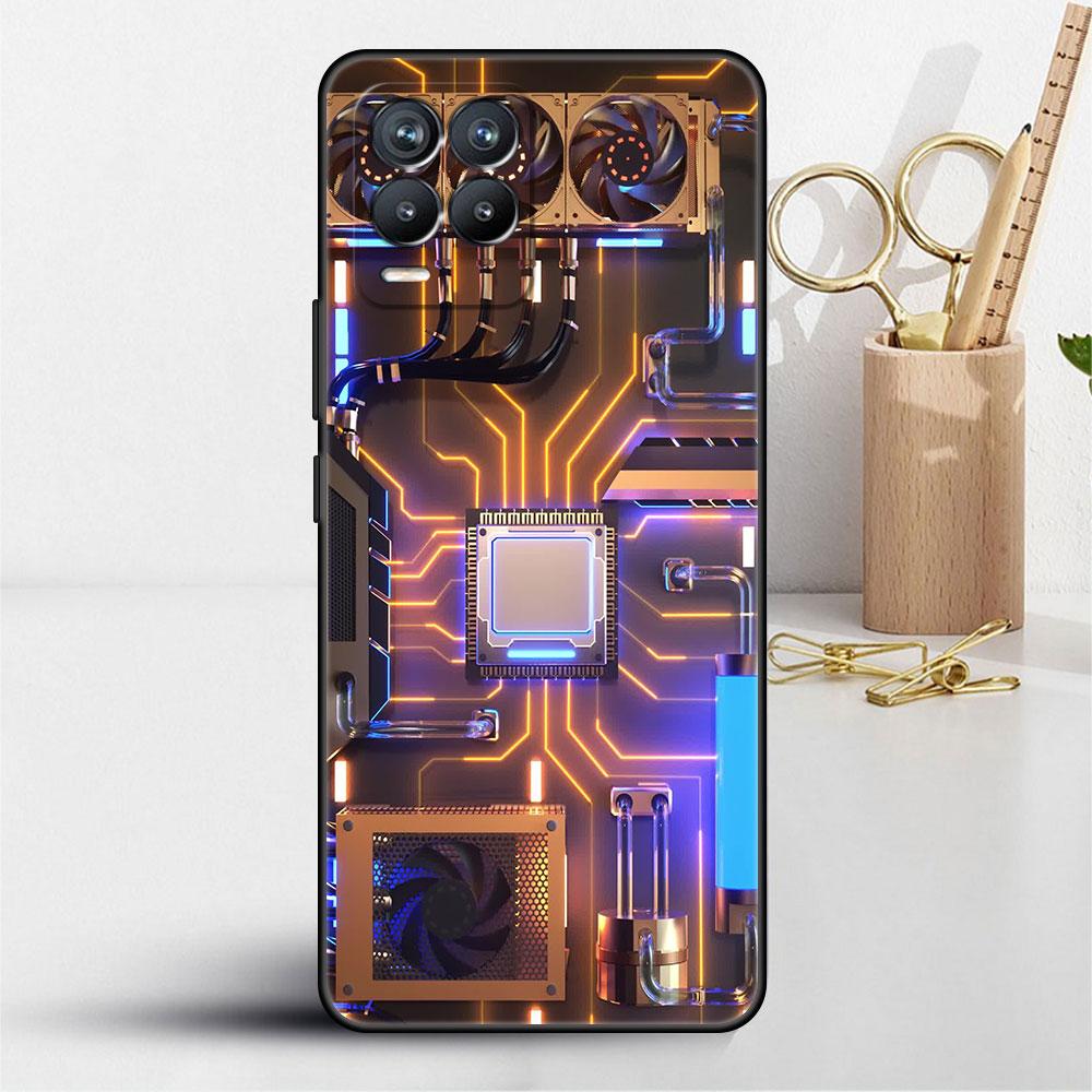 

Мягкий чехол TPU для Realme 8 C21 9 Pro 8i 9i GT Neo 3 2 C3 7 6 C21Y C15 C11 C35 силиконовый чехол для телефона винтажная печатная плата Realme 8