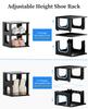 HAIXIN Slim Shoe Rack, Height Adjustable, 5 Tiers X 2, Space-Saving, Easy Assembly, Stackable, Compact Design (Approx. W48.6 X D26 X H58.3cm)