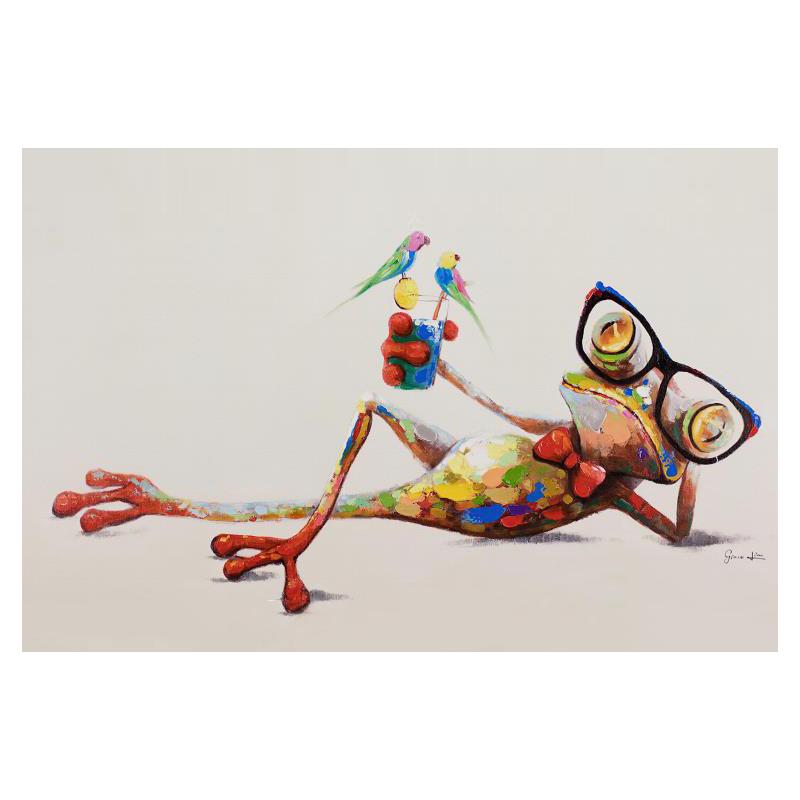 Cute Frog Graffiti Art Canvas Paintings Abstract Animals Posters and Prints on Canvas Wall Art Picture for Living Room Decor