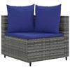 VidaXL Garden Lounge Set with Cushions 7 Pcs Grey Wicker, Outdoor Sofa Set, Garden Corner Sofa, 3308439