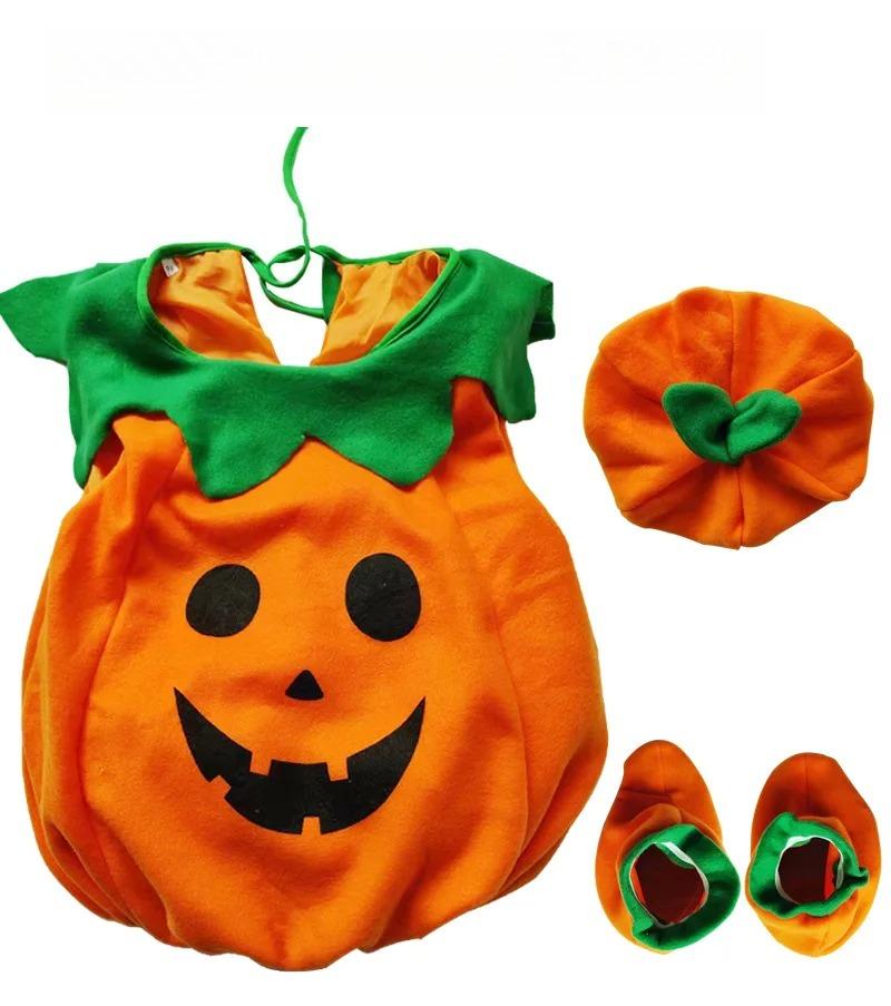 Hot! Cute pumpkin costume boys girls holiday performance Halloween cosplay costume indoor outdoor cotton warm pumpkin costume 80cm