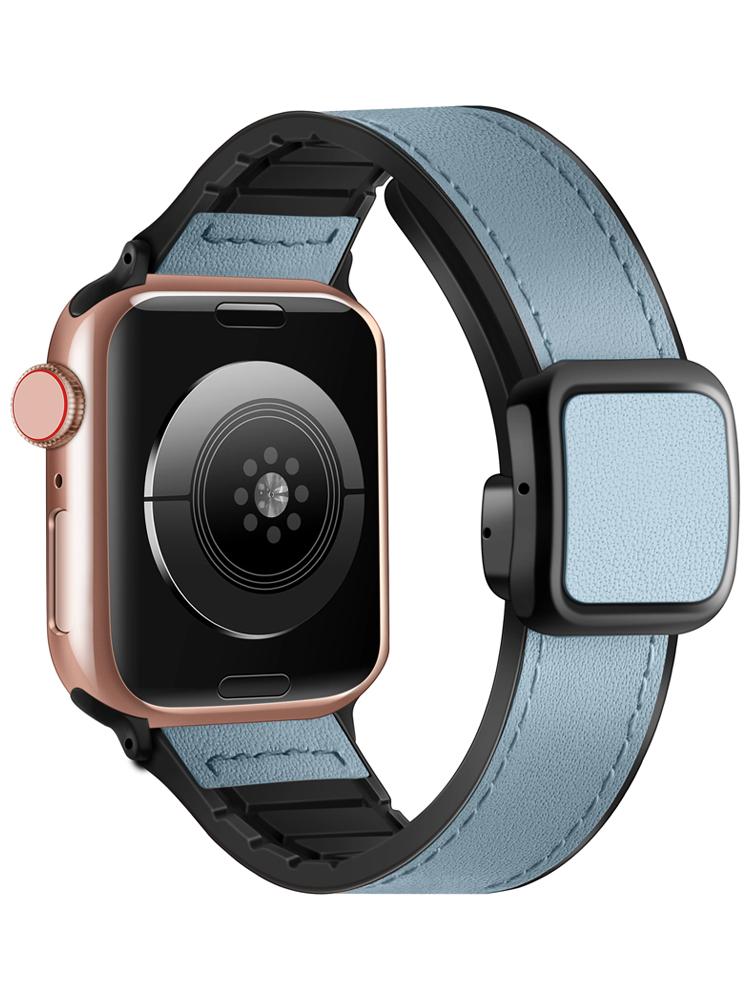 Genuine Leather Strap for Apple watch band 45mm 44mm 40mm 41mm 49mm 42mm Magnetic bracelet correa Series 9 8 7 6 5 4 SE Ultra 2