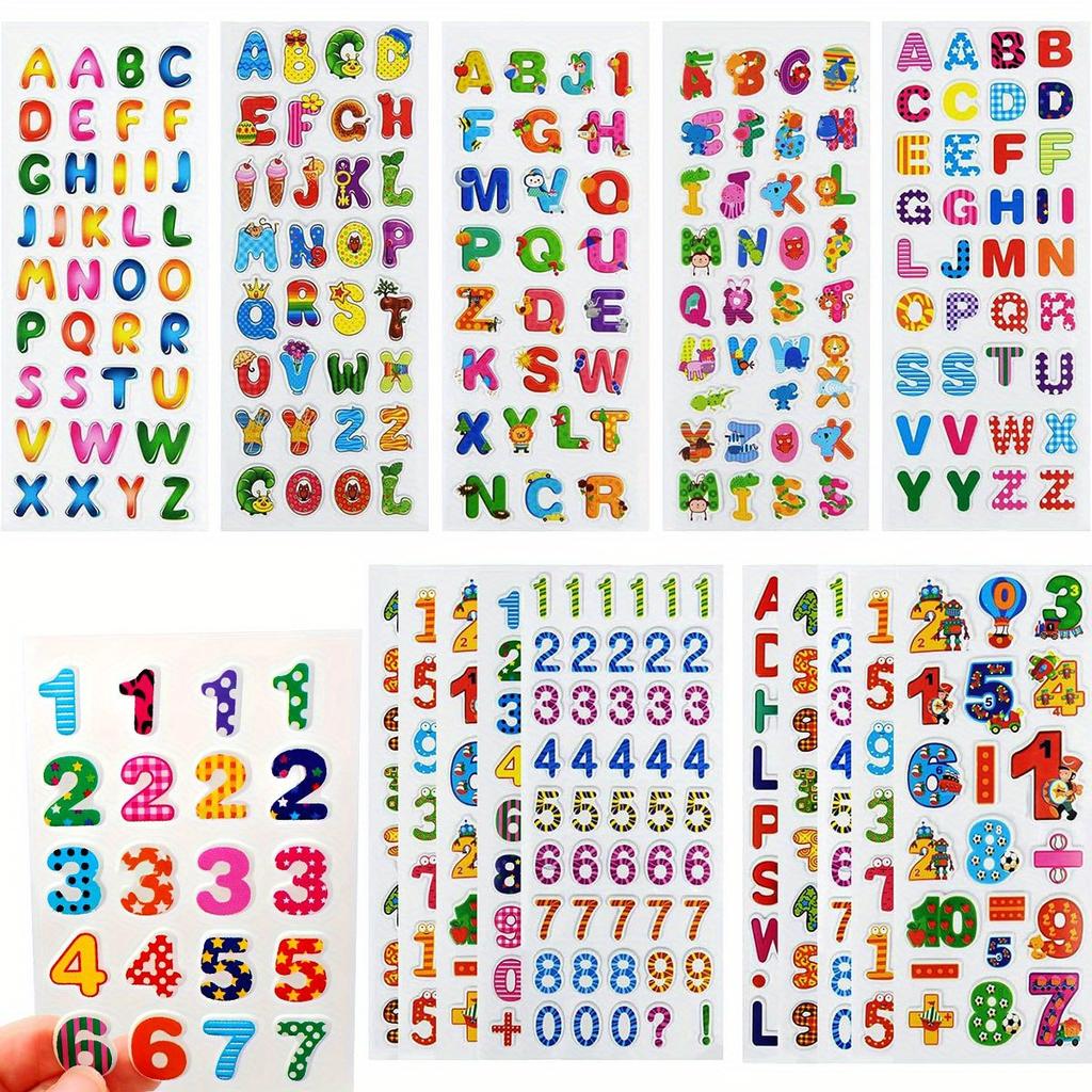 6pcs Letters Numbers Stickers 3D Puffy Cartoon Alphabet Stickers for DIY Craft Scrapbook Notebook Label Party Decor ZSY