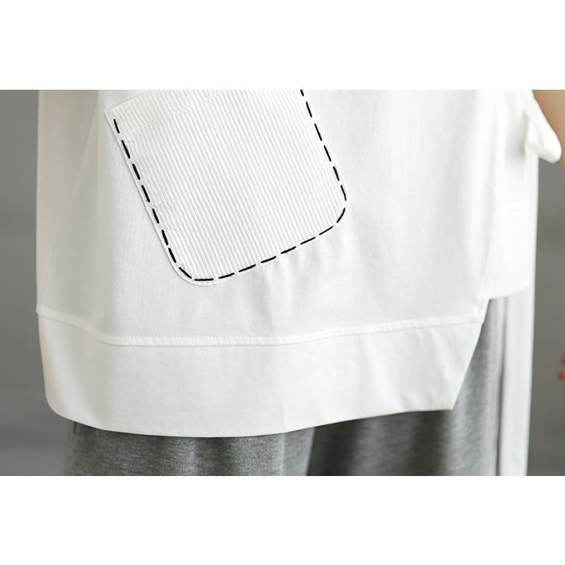 Dimanaf 2025 Summer T-Shirt Plus Size Women Solid Casual  Asymmetrical Short Sleeve Loose