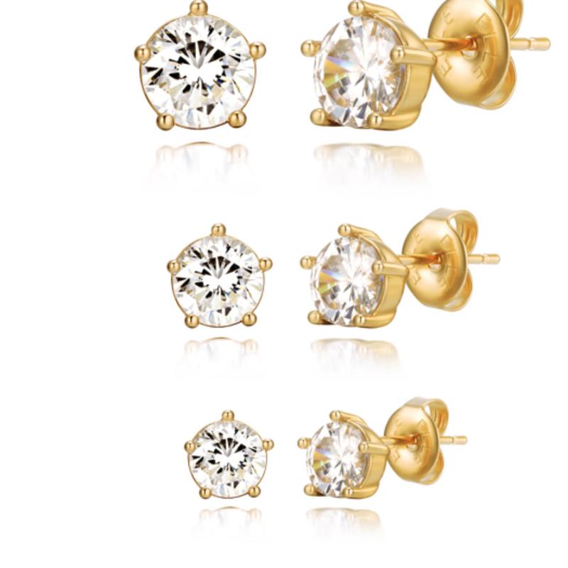 ELLE Jewelry 14K Point Earrings (Gold Filled) ELGPEE361 (4mm, 5mm, 6mm)