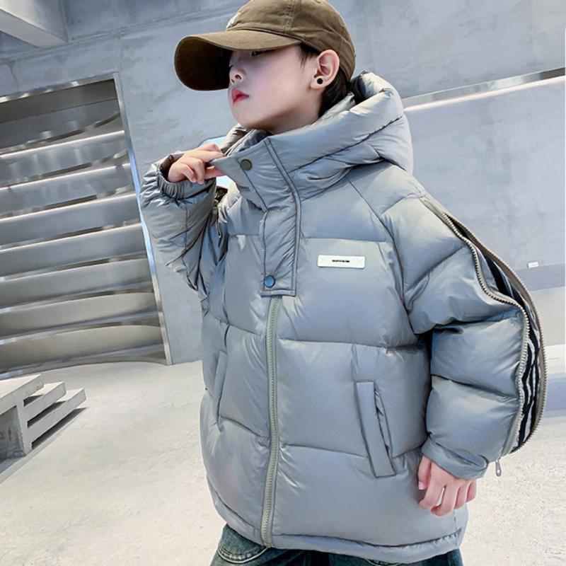Wintermantel für Jungen, weiße Entendaunenjacke, neuer Stil, verdickter, waschfreier Mantel für mittlere und große Kinder