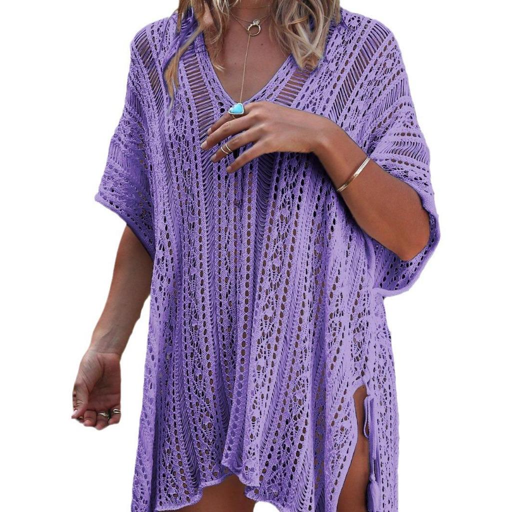 2023 Summer Women's Sun Protection Knit Beach Cover-Up Shirt
